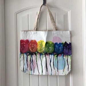 Hand Painted Roses Tote Bag